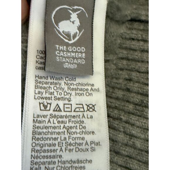 J.Crew Gray Cashmere Cable-Knit V-Neck Button-Up Cardigan Sweater S - Picture 9 of 9